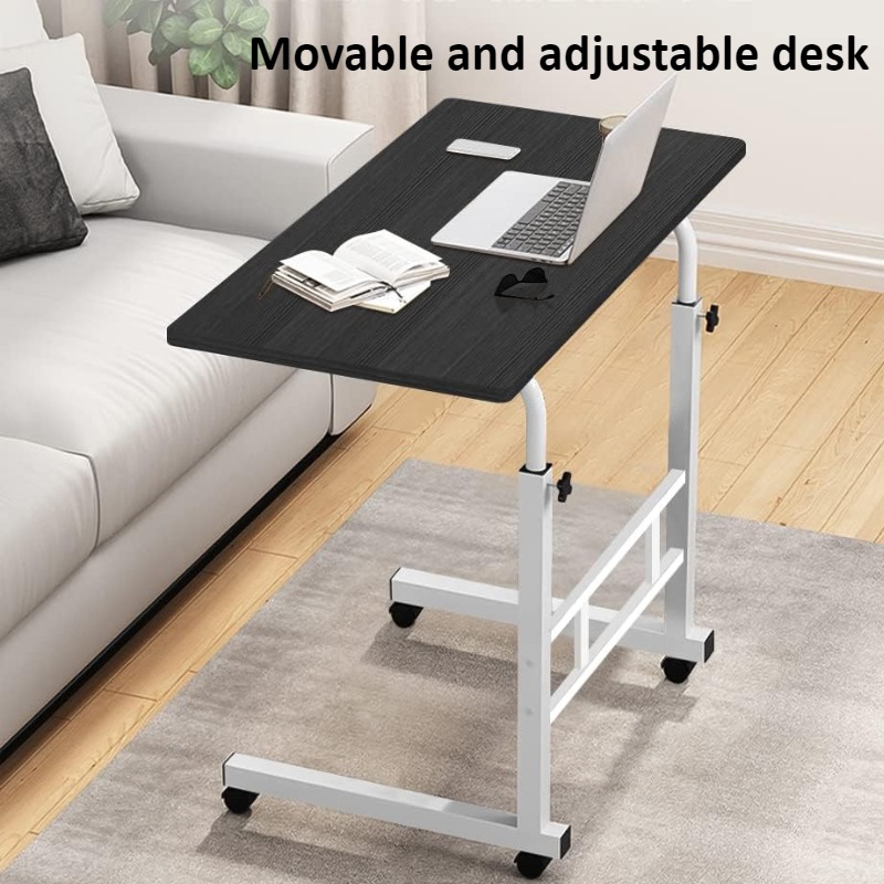 Desk Setup Laptop - Bureau de chevet avec roulettes universelles,