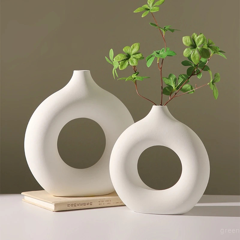 Desk Setup Minimalist - Vase créatif en forme de beignet,