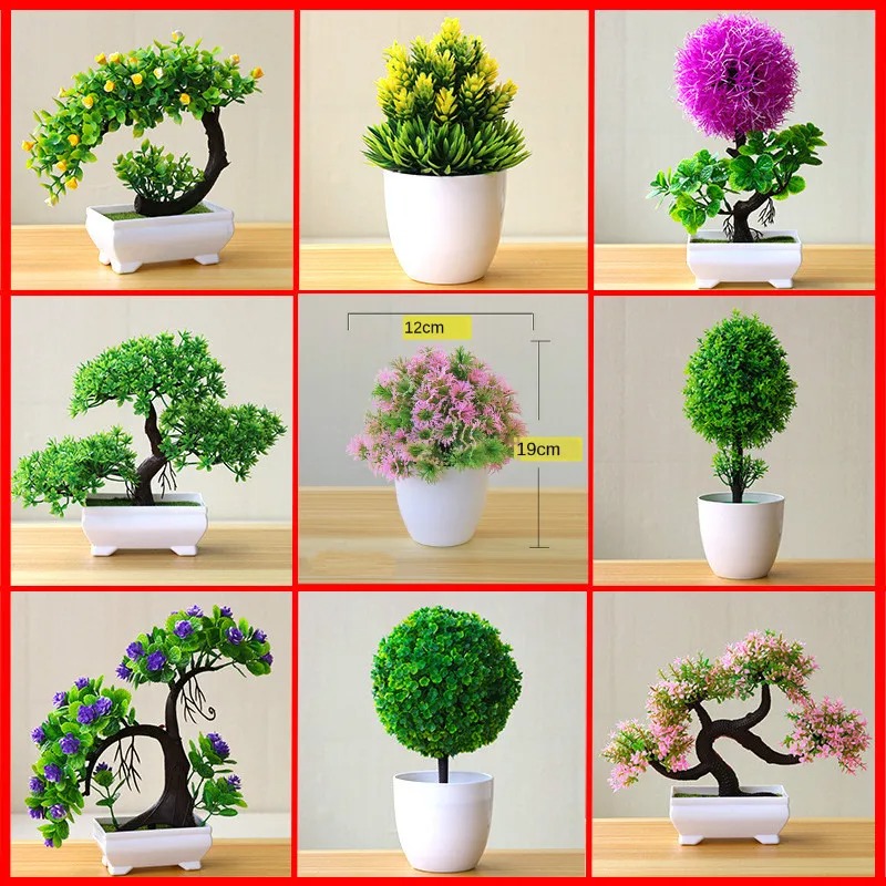 Desk Setup Plants - Petit arbre artificiel en pot, fausse