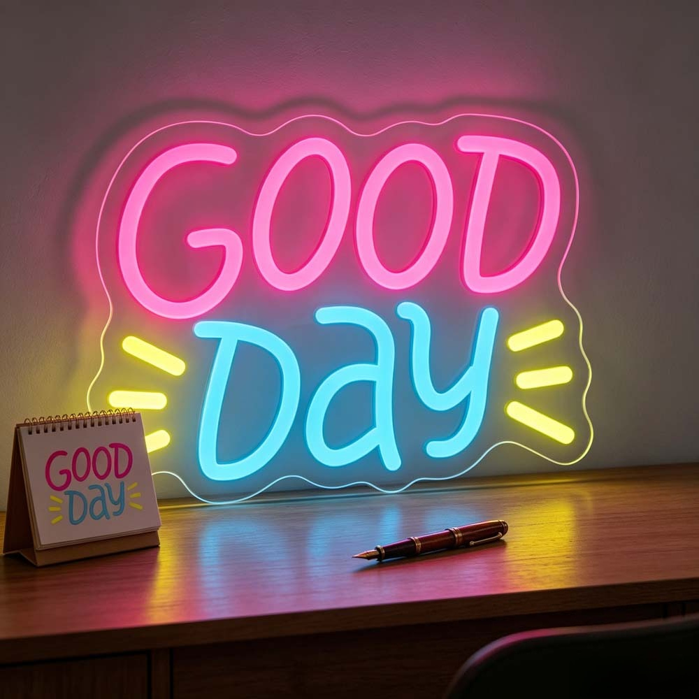 Desk Setup Bedroom - Enseigne néon LED « Good Day