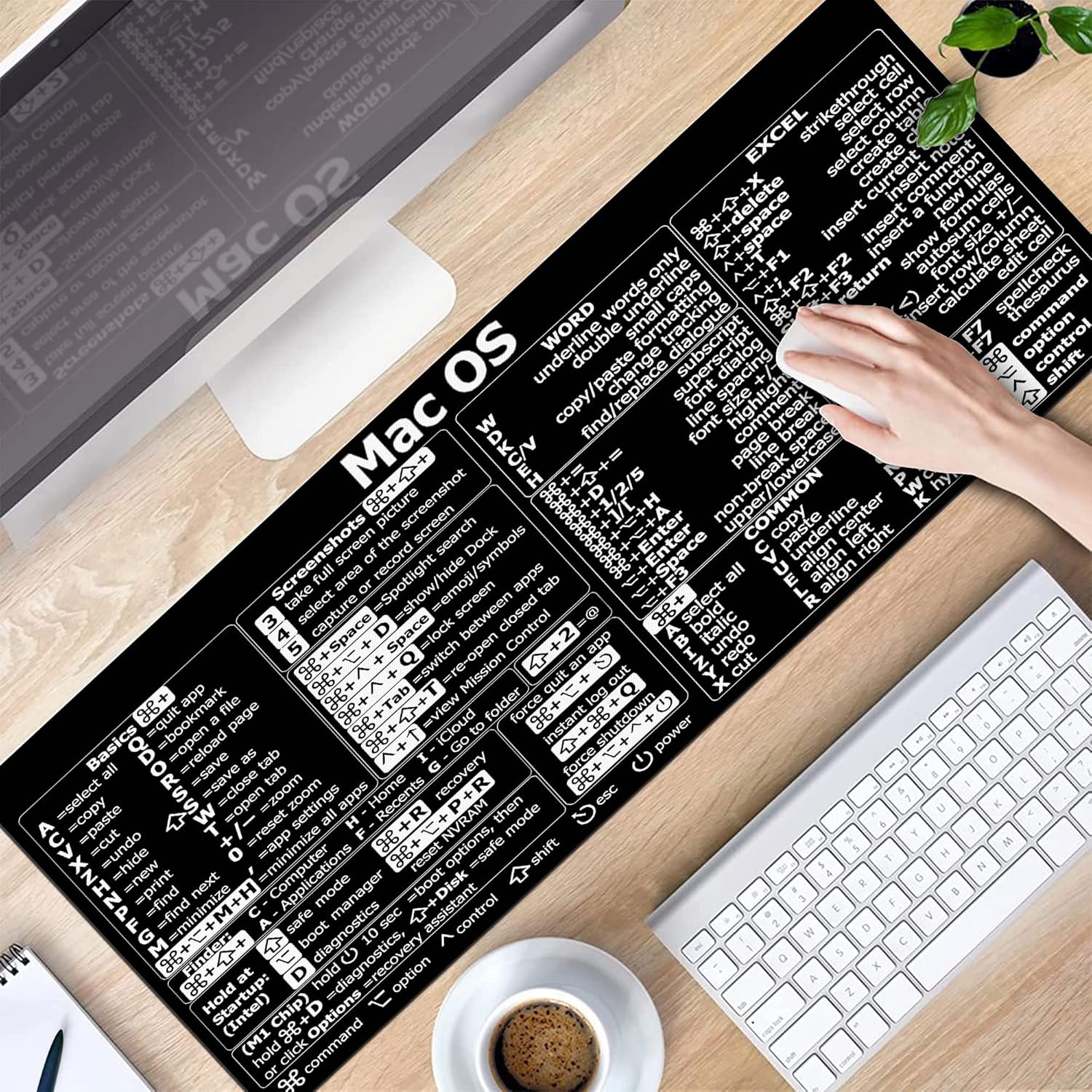 Raccourcis Mac OS, tapis de so - Desk Setup Mac avis et prix